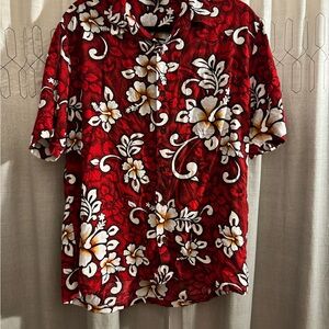Squish Wear Men's Floral Red Casual Button-Down Shirt